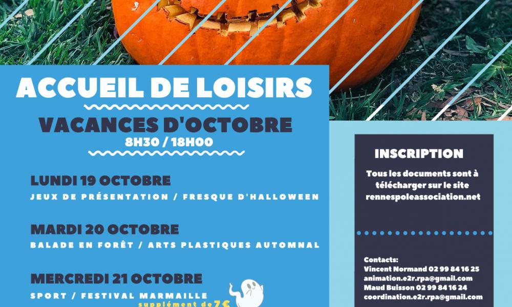 programme d'activités vacances d'octobre